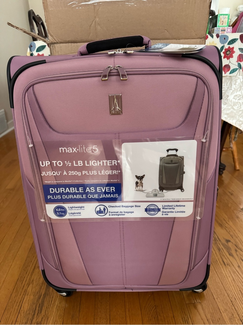Travelpro Max-Lite 5 Checked Luggage - Pink Lightweight Spinner Suitcase 25”
